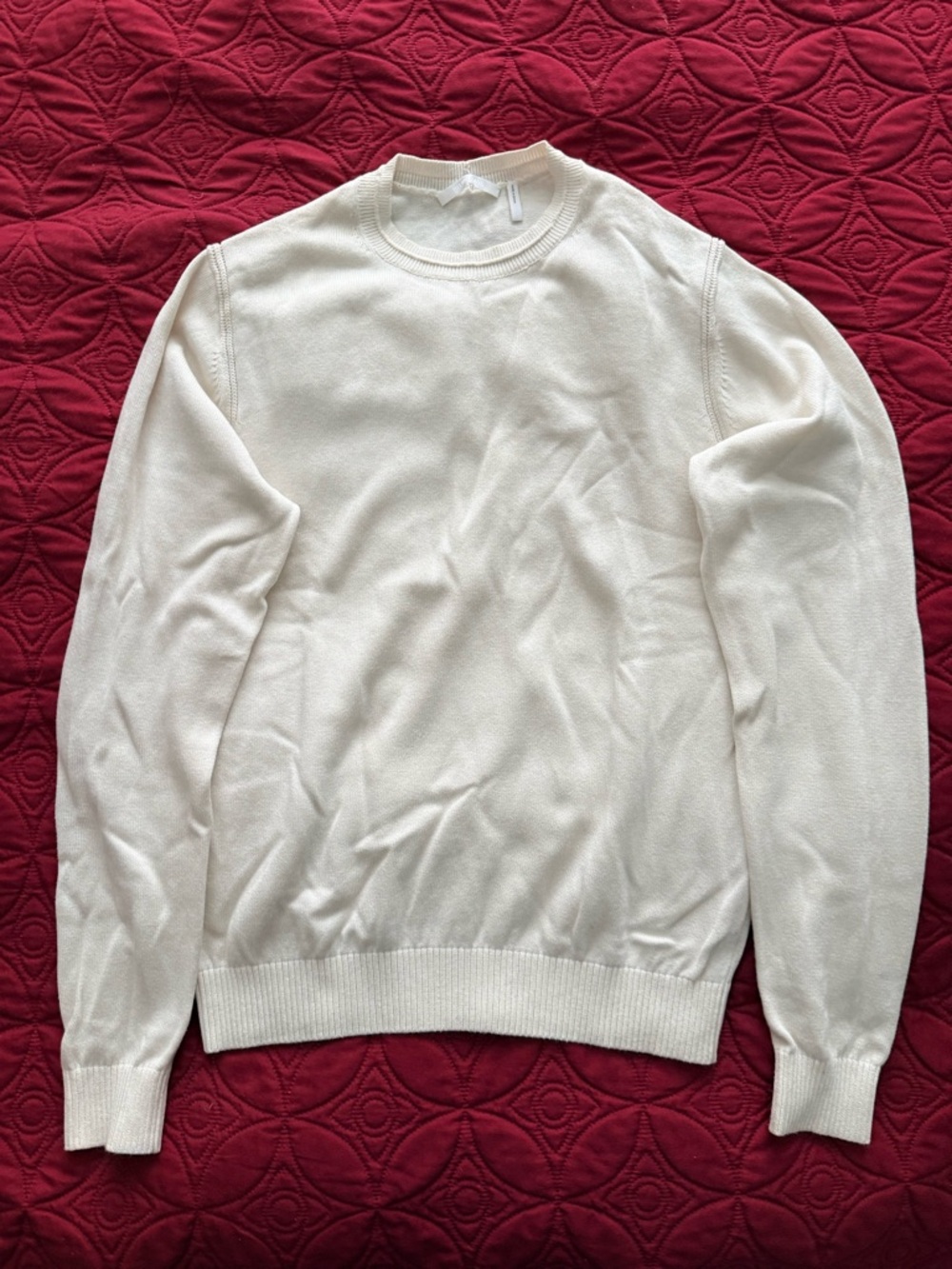 Helmut Lang Men's Cream Crewneck Sweater